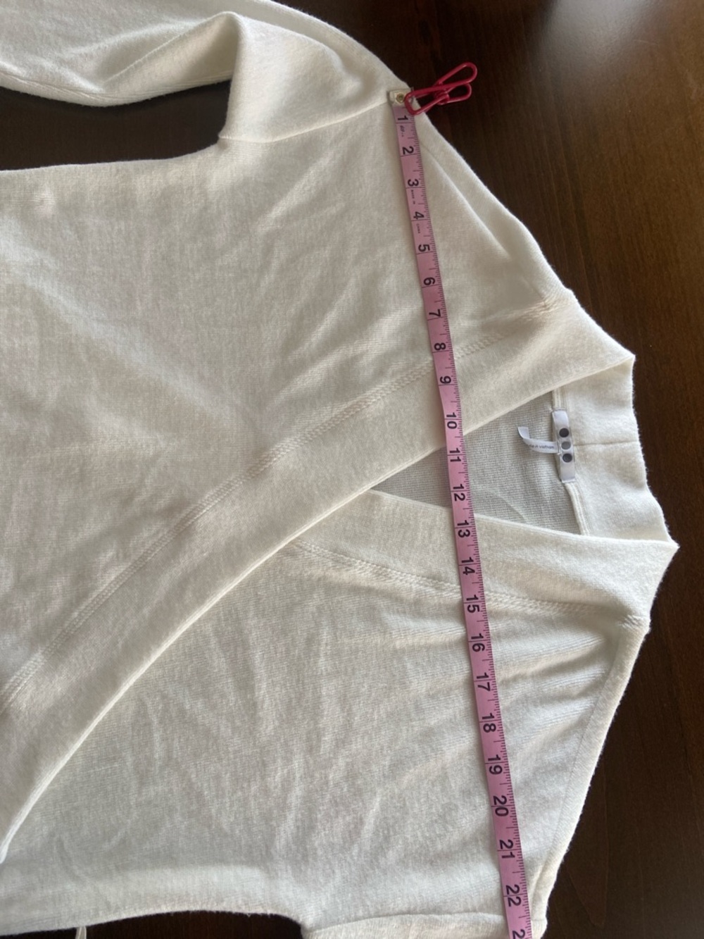 Cream Wrap Front Long Sleeve Top, size XS, Three Dot brand - Picture 10 of 13